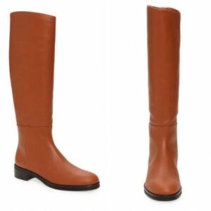 Frame Women's Le Ramsey Leather Black Zipper Knee High Boots Brown‎ Size 8/38.5